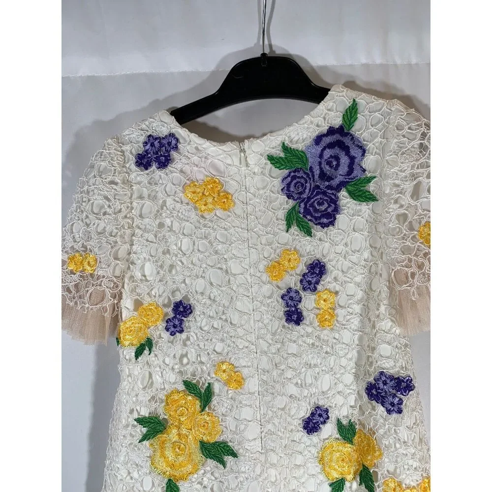 NEW $248 Tadashi Shoji Kids Bella Blossom Lace Dress Ivory [Girls‎ SZ 4 ] #G353